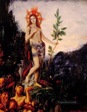 Apolo y los sátiros Simbolismo bíblico mitológico Gustave Moreau Pinturas al óleo